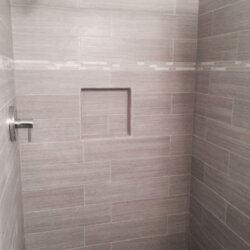 Gray tile shower
