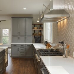 Plenty of storage and counter surface in this remodeled kitchen