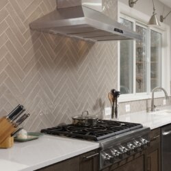 Brand new high end gas range in Leesburg, VA kitchen