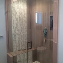 Remodeled shower with built-in bench