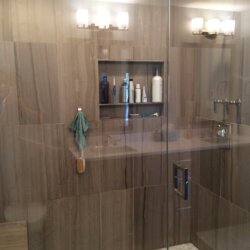 Glass walled rainshower