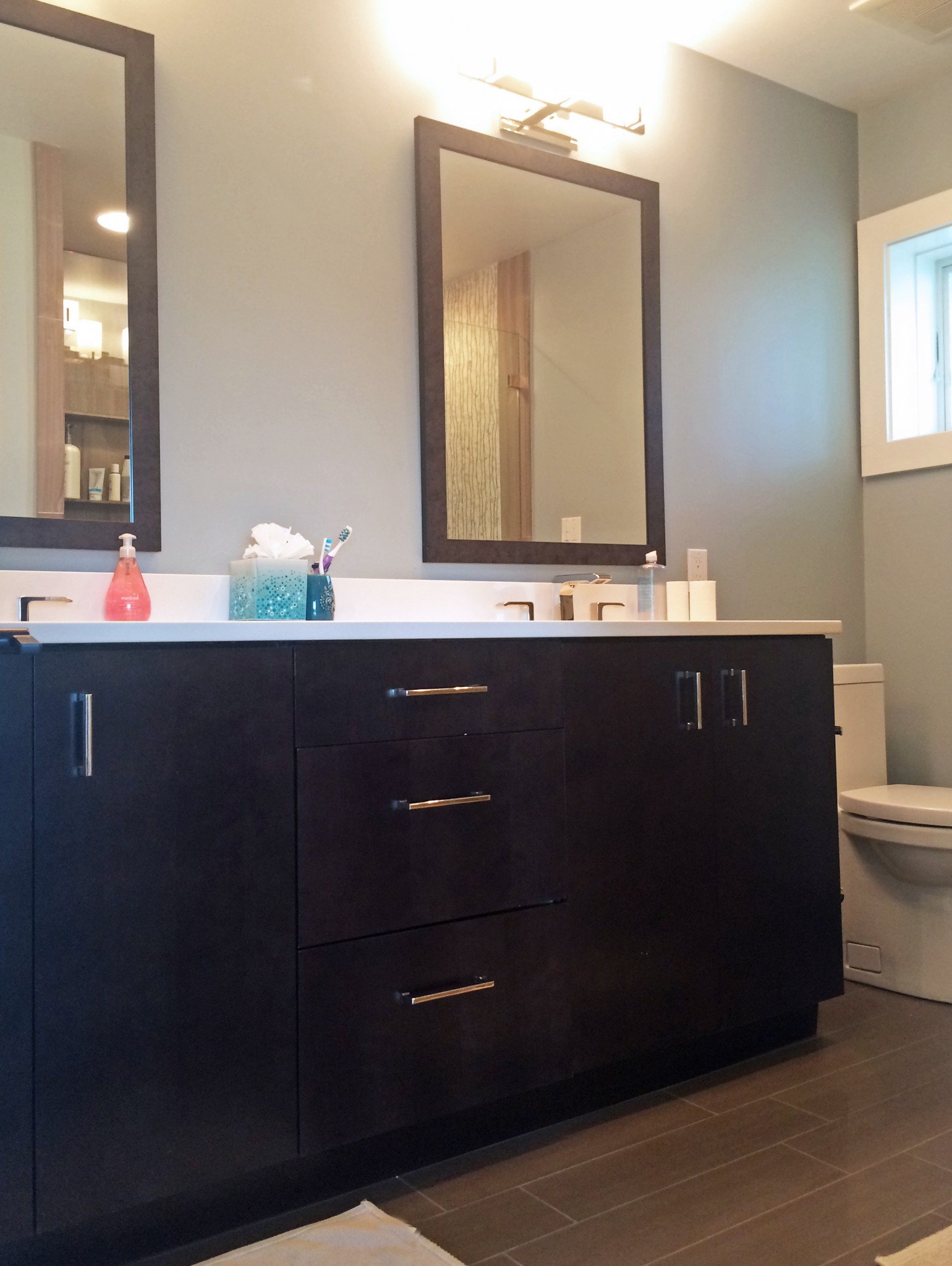 Vanity in master bathroom