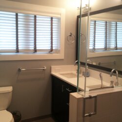 Remodeled gray bathroom