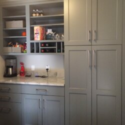 Storage space with gray fixtures