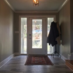 Front door with decorative window