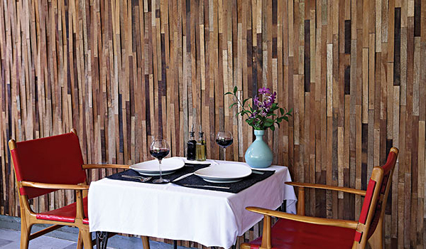 mid-century modern wood paneling