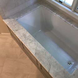 Bathtub in remodeled master bathroom