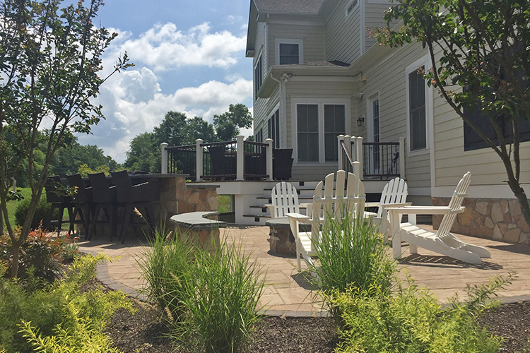 Outdoor living space: deck and patio