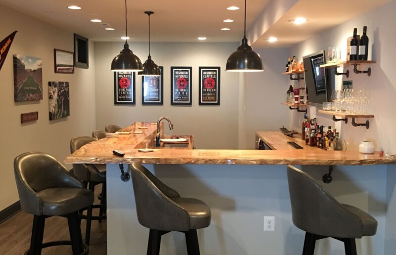 finished basement bar