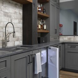 sink and refrigerator in Finished Basement Ashburn VA