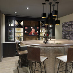 wet bar in finished basement remodel in northern virginia