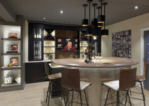 wet bar in finished basement remodel in northern virginia