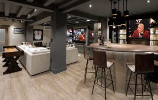 finished basement with wet bar