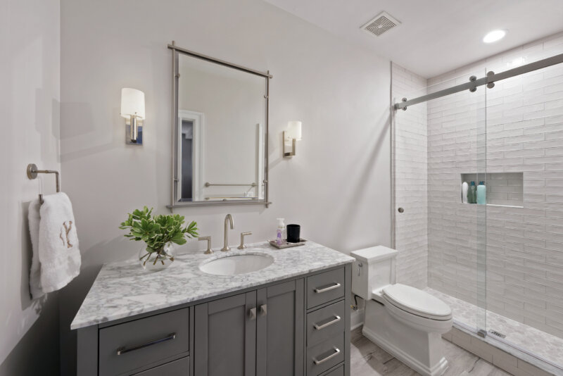 full bathroom in finished basement