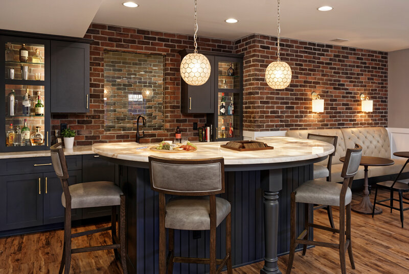 Finished basement wet bar